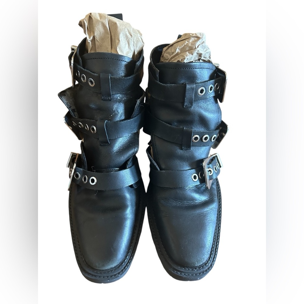 ASOS Leather Antidote Cut Out Chunky Ankle Boots size 9 - Picture 3 of 7
